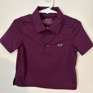 Vineyard Vines Kids Polo - Navy and Red Stripes